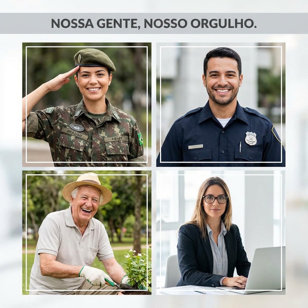 Diversos perfis de clientes felizes